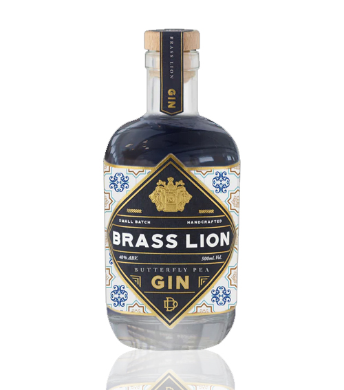 Brass Lion Butterfly Pea Gin