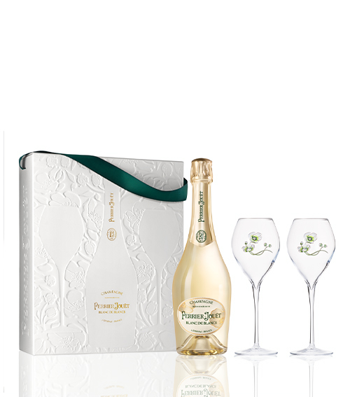 Perrier-Jouet Blanc de Blancs w/2 Flutes Champagne Gift Set