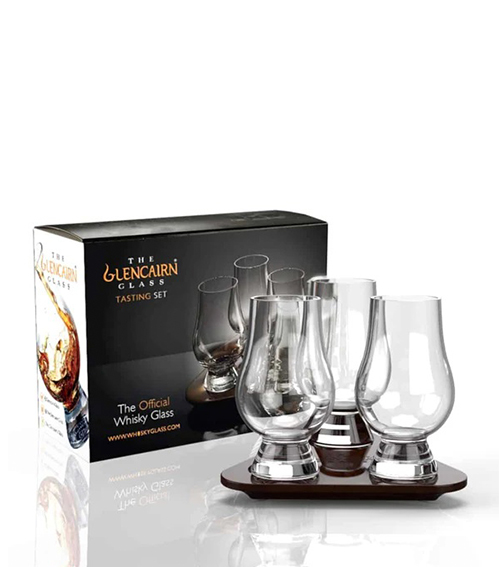 The Glencairn Wooden Flight Tray + 3 Glasses w/Gift Box