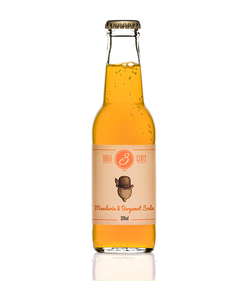 Three Cents Mandarin &amp; Bergamot Soda 24x200ml